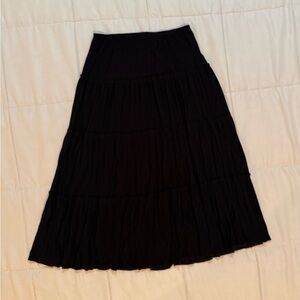 Studio Y Black Tiered Maxi Skirt